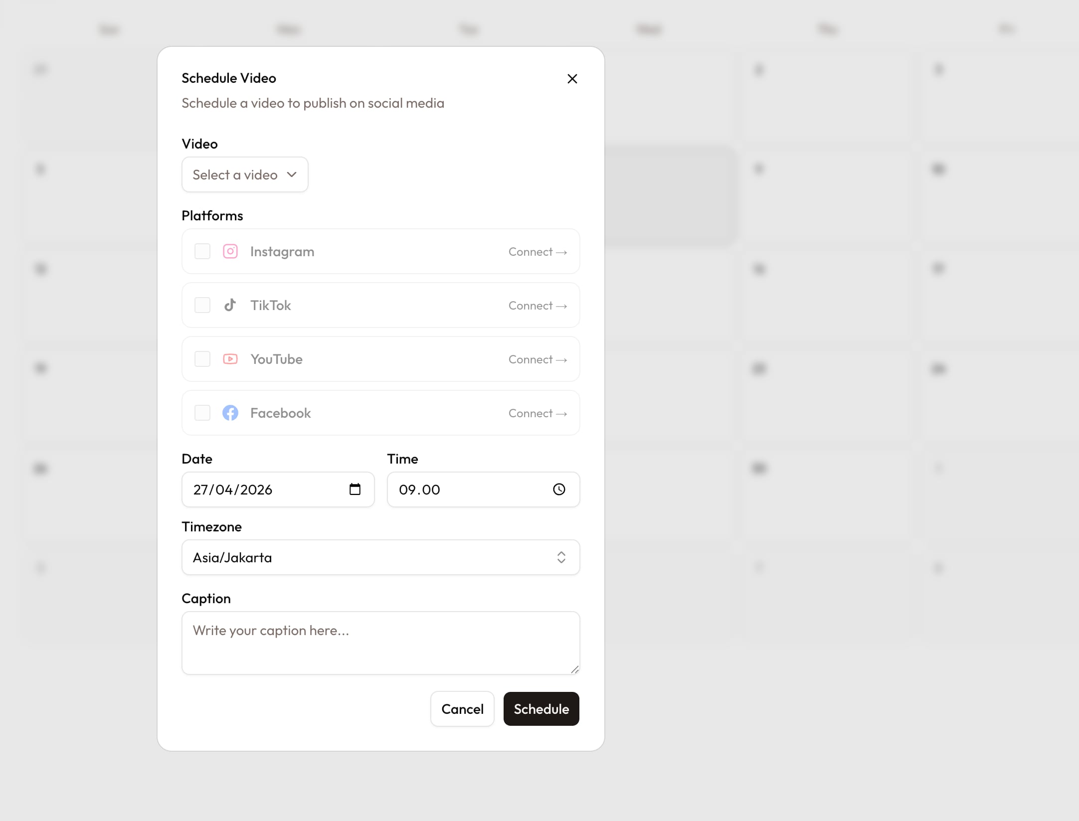 Scheduling Calendar